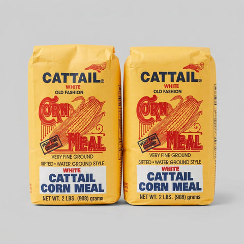 2 Bags of Atkinsons Cattail White Corn Meal, 2 lb