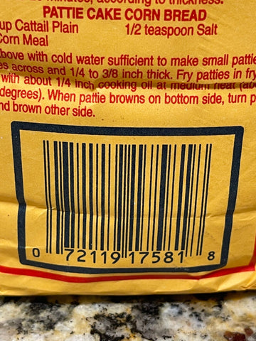 2 Bags of Atkinsons Cattail White Corn Meal, 2 lb