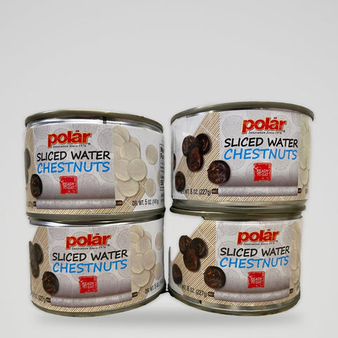 4 Cans of MW Polar Foods Sliced Water Chestnuts 8 oz