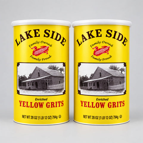 2 Cans Lakeside Mills Enriched Yellow Grits 1.75 lb Can