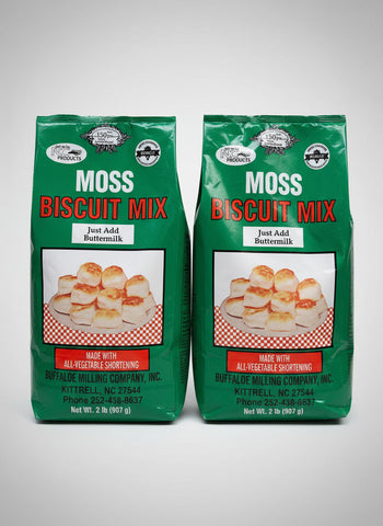 2 BAGS Moss Biscuit Mix 2 lb Bag flour add Buttermilk Buffaloe Milling NC
