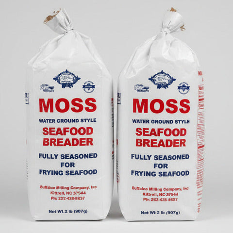 2 BAGS MOSS Water Ground Style Seafood Breader Mix 2 lb flour fish shrimp NC
