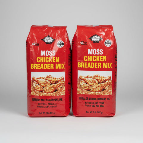 2 BAGS Moss Chicken Breader Mix 2 lb flour fried pork fish cube steak NC