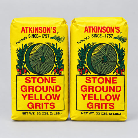 2 Bags of Atkinsons Yellow Stone Ground Grits, 2 lb
