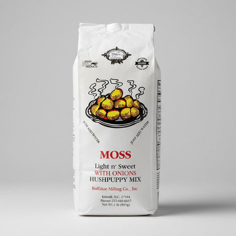 2 BAGS Moss Light n' Sweet Hushpuppy with Onion Mix 2 lb flour NC