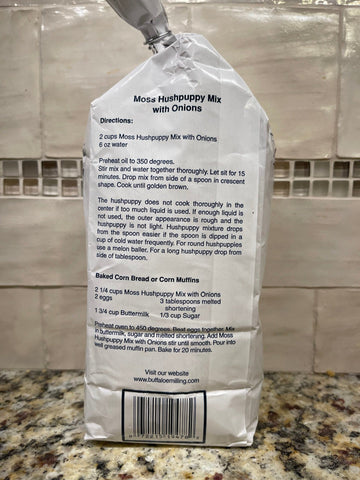2 Bags of Moss Water Ground Style Hushpuppy with Onion Mix, 2 lb
