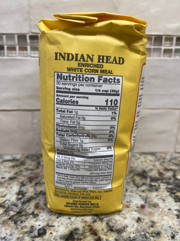 2 Bags of Stone Ground Indian Head Corn Meal, 2 lb