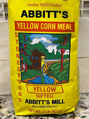 2 Bags of Abbitts Mills Fine Yellow Corn Meal, 2 lb