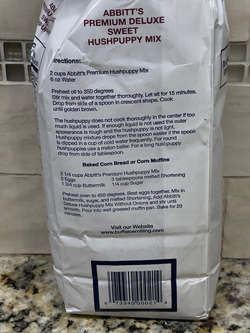 2 Bags of Abbitts Mills Premium Deluxe Sweet Hush Puppy Mix, 2 lb