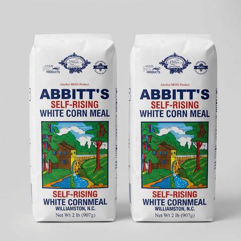 2 Bags of Abbitts Mills Self Rising White Corn Meal, 2 lb
