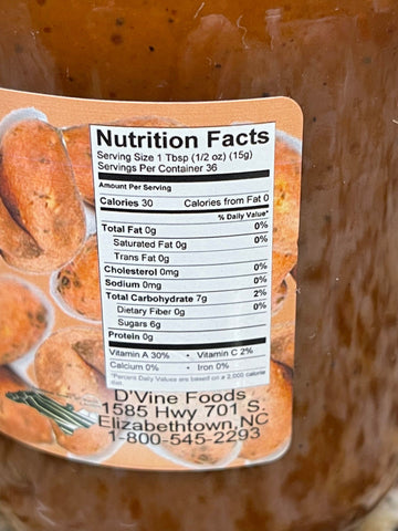 2 Jars of D'vine Foods Nature's Pick Sweet Potato Butter, 18 oz