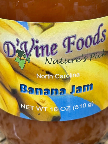 2 Jars of D'vine Foods Nature's Pick Sweet Banana Jam, 18 oz