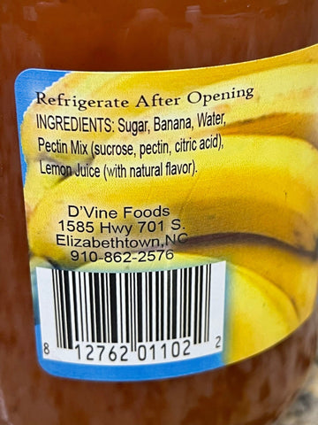 2 Jars of D'vine Foods Nature's Pick Sweet Banana Jam, 18 oz