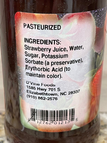3 Bottles of D'vine Foods Nature's Pick Strawberry Cider Beverage Juice, 10 oz