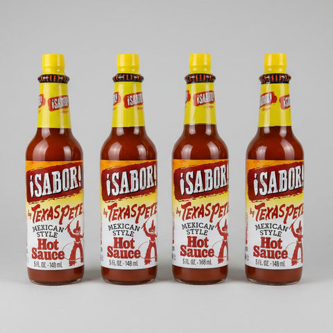 4 BOTTLES Texas Pete Sabor! Mexican Style Hot Sauce 5 oz Bottle Pepper