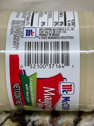 6 Jars of McCormick Mayonesa Mayonnaise with Lime Juice, 7 oz