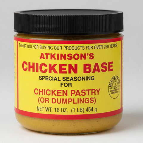 2 JARS Atkinson's Chicken Base Seasoning 1 lb made Pastry or Dumplings