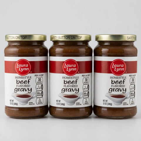 3 Jars of Laura Lynn Home Style Savory Beef Gravy, 12 oz