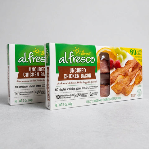 2 Packs of Al Fresco Original Uncured Chicken Bacon, 3 oz