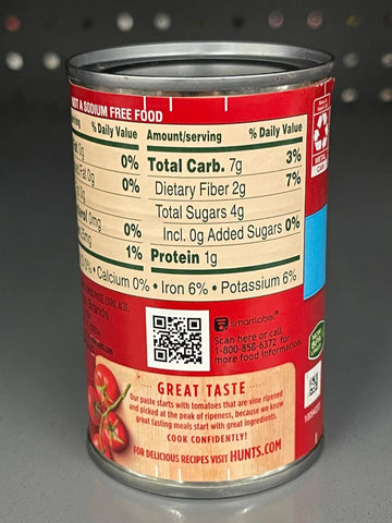 8 Cans of Hunts Tomato Paste 100% Natural No Salt Added Tomatoes, 6 oz