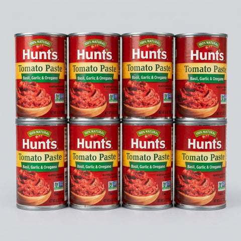 8 Cans of Hunts Tomato Paste Basil Garlic Oregano 100% Natural, 6 oz