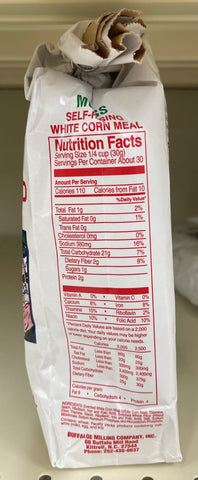 2 Bags of Moss Water Ground White Corn Meal, 2 lb