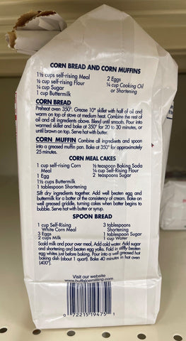 2 Bags of Moss Water Ground White Corn Meal, 2 lb