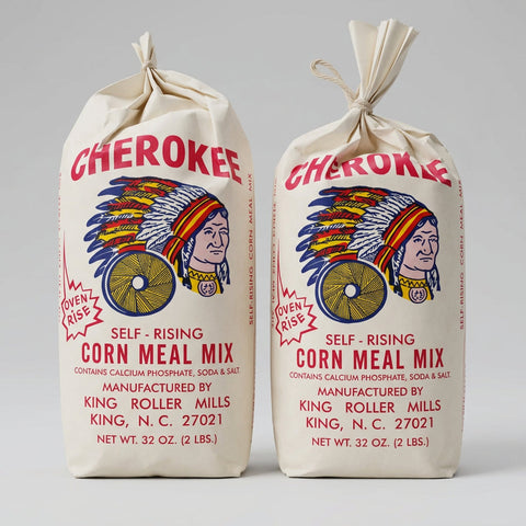 2 Bags of King Roller Mills Cherokee Self Rising White Corn Meal, 2 lb