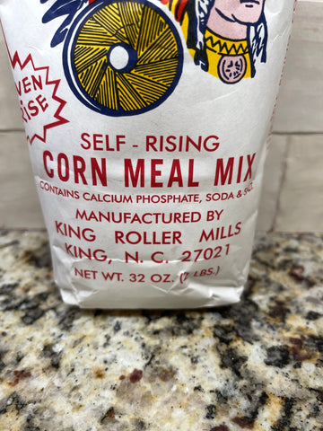 2 Bags of King Roller Mills Cherokee Self Rising White Corn Meal, 2 lb