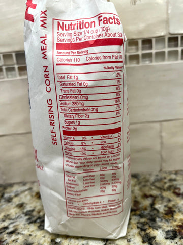 2 Bags of King Roller Mills Cherokee Self Rising White Corn Meal, 2 lb