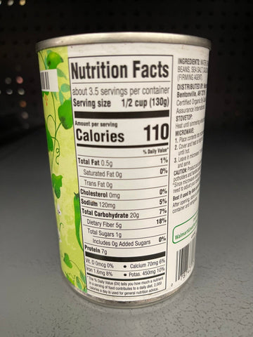 6 Cans of Great Value Organic Black Beans, 15 oz