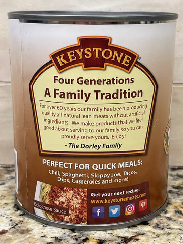 4 Cans Keystone All Natural Ground Beef 28 Oz