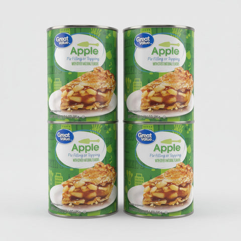 4 CANS Great Value Apple Pie Filling & Topping 20 oz dessert cobbler