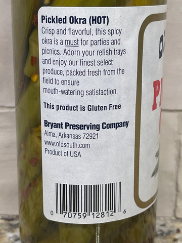 Old South Crisp Hot Pickled Okra, 16 oz