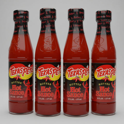 4 BOTTLES Texas Pete Sauteed Hotter Hot Sauce 6 oz Bottle Pepper