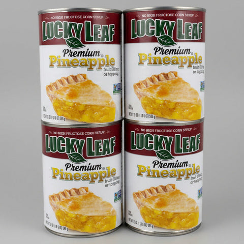 4 CANS Lucky Leaf Pineapple Fruit Filling & Topping 21 oz Can Pie Cake Ice Cream