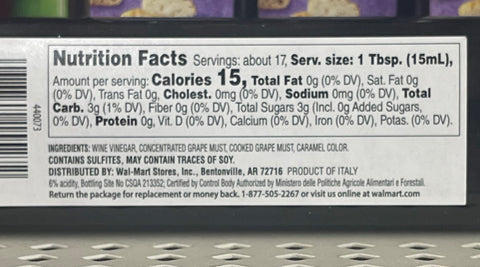 4 Bottles of Great Value Balsamic Vinegar of Modena, 8.45 oz
