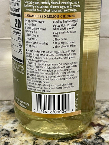 3 Bottles Holland House White Cooking Wine 16 oz