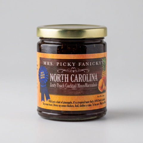 Mrs. Picky Fanicky's NC Zesty Peach Cocktail Mmm Marmalade 10 oz Jar