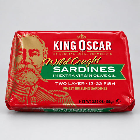 12 CANS King Oscar Sardines in Extra Virgin Olive Oil 3.75 oz fish