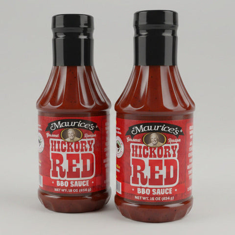 2 BOTTLES Maurice's Gourmet Blend Hickory Red BBQ Sauce 16 oz Ribs Pork