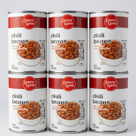 6 Cans of Laura Lynn Chili Beans, 15 oz