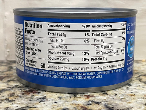 6 Cans of Brookdale White Chunk Chicken Breast Meat, 12.5 oz