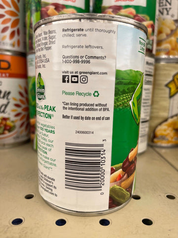 6 Cans Green Giant 3 Bean Salad 15 oz Can
