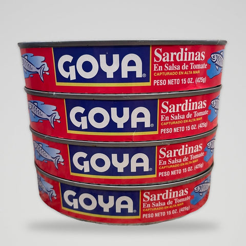 4 Cans of Goya Wild Caught Sardines in Tomato Sauce, 15 oz