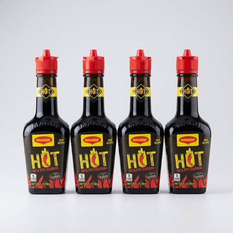 4 Bottles of Maggi Europe Hot & Spicy Liquid Seasoning, 3.38 oz