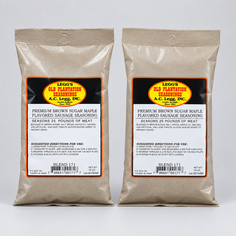 2 BAGS AC Legg’s Premium Brown Sugar Maple Sausage Seasoning 16 oz Blend