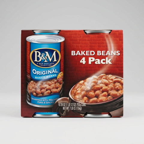 4 Cans of B&M Original Brick Oven Baked Beans, 28 oz