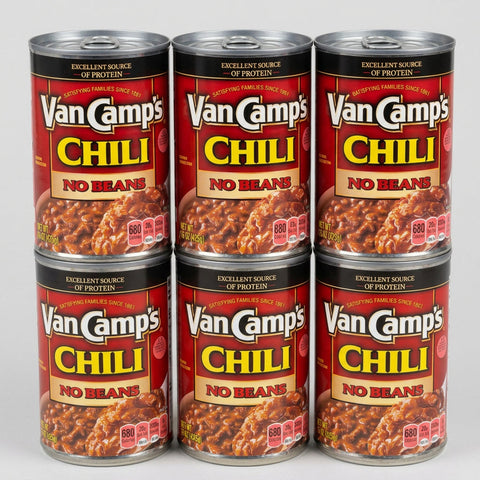 6 Cans of Van Camp's Chili with No Beans, 15 oz