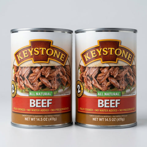 2 Cans Keystone All Natural Beef 14.5 Oz